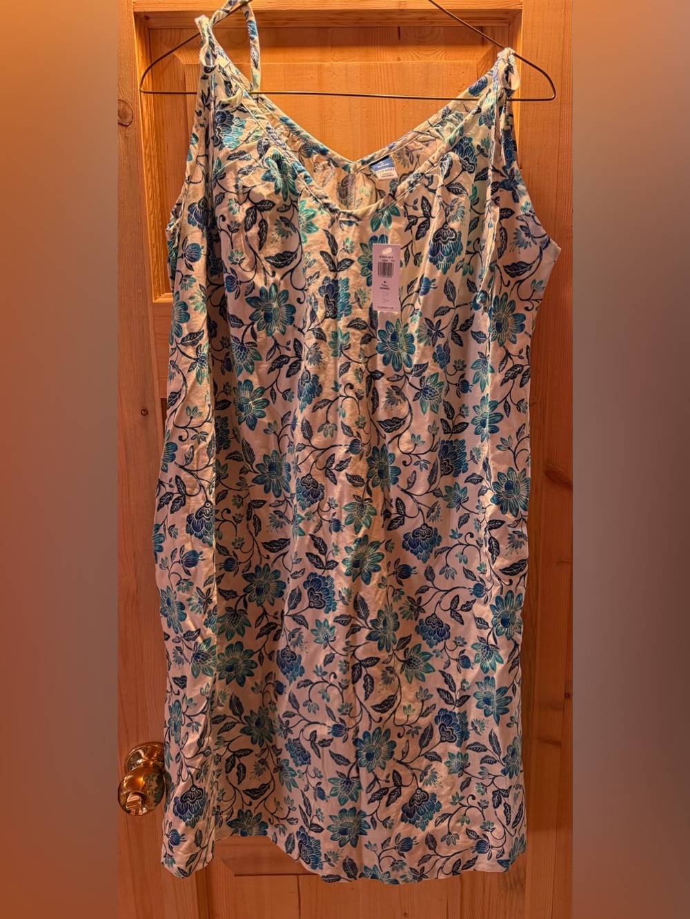 Old Navy Teal & White Floral Slip Dress